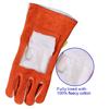 Straight Thumb Welding Heavy Duty Leather Classic Russet Fully Lined with Larger [Weldas] Gloves, 100% Free-C Cotton, Cuff, 10-0328L, Orange, Sizes.
