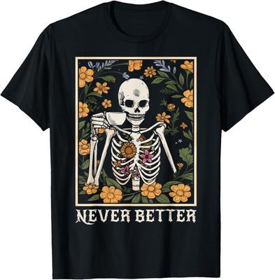 Halloween für Frauen nie besser Skelett lustiger Totenkopf T-Shirt