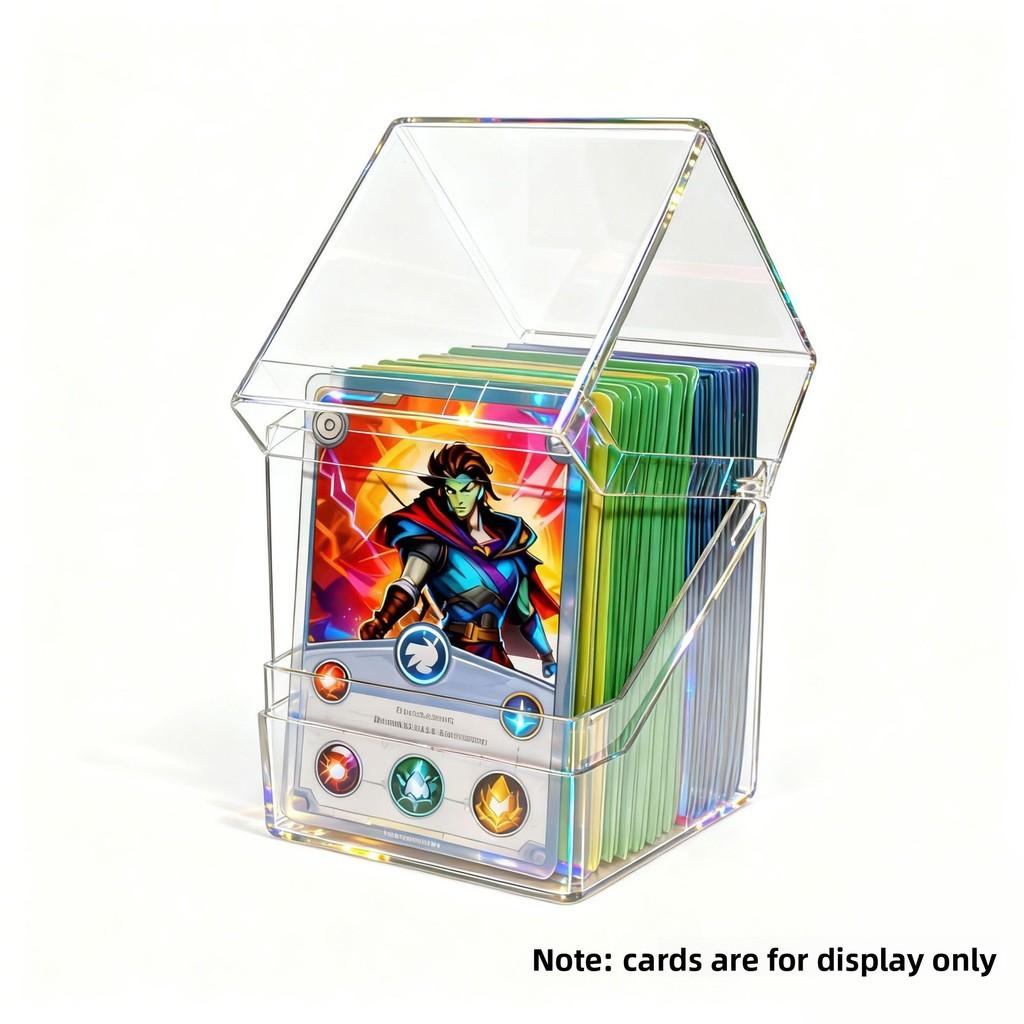Прозрачный акриловый ящик для карт для держателя карт TCG с углубленной печатью для игр и коллекционеров Transparency