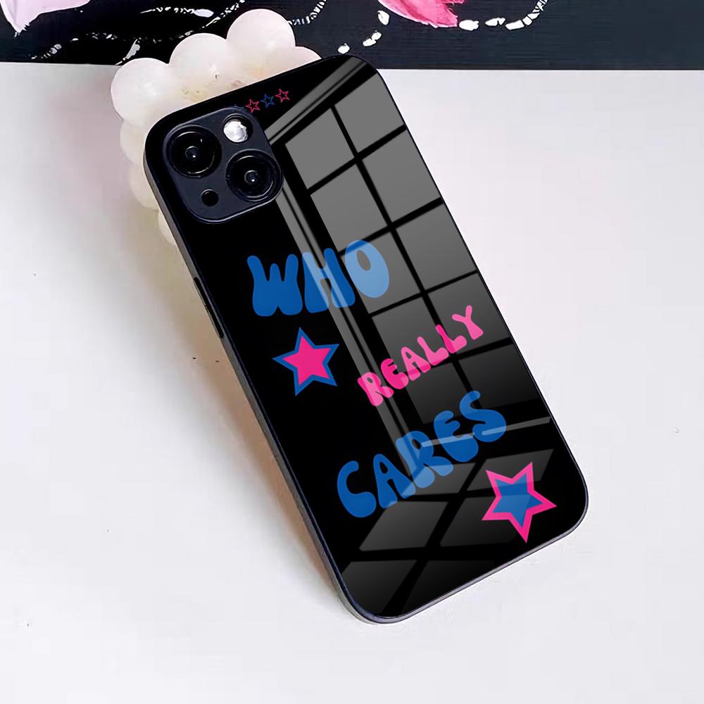 Who Really Cares Phone Case For IPhone 17 Pro Max 16 15 14 Pro Max 13 11 X Xs Xr 8 7Plus Glass Cover