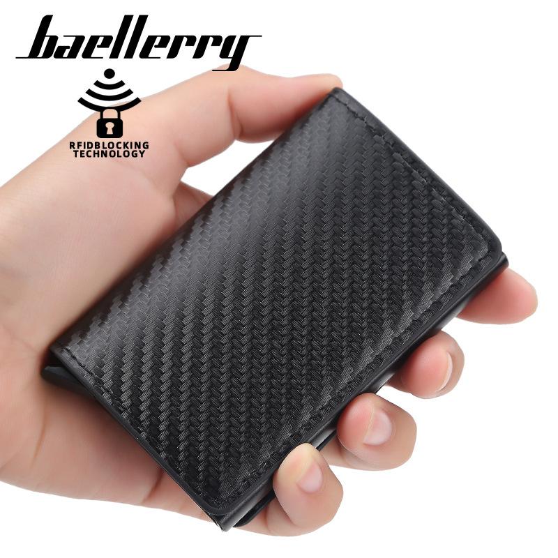 Baellerry European and American Style Men's Vintage Fashion Card Bag Rfid Blocking Card Holder Multifunctional Short Wallet