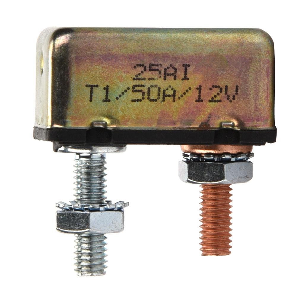 Auto Marine 12 24V Universal Automatic Fuse Reset Circuit Breaker with Metal Cover (50A)