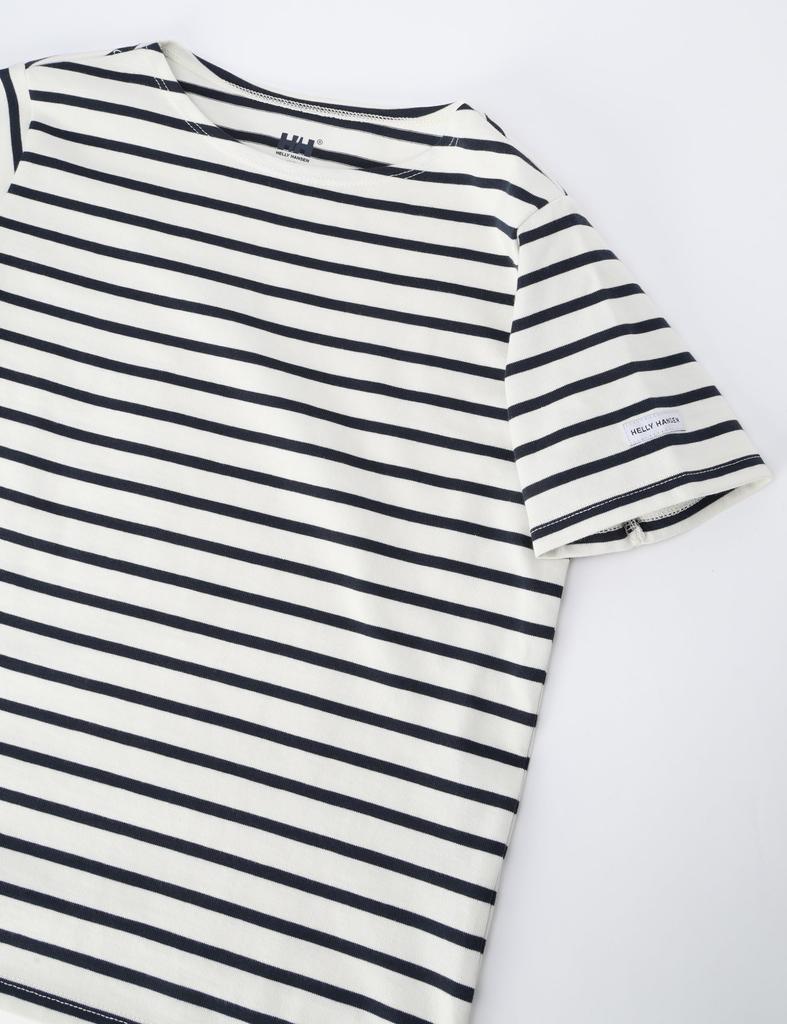 Helly Hansen Short Sleeve Marine Border Size Size 150 Kids' Tee, K, S/S, HH, Unisex, Off-White/Deep Navy, (HJ32405)