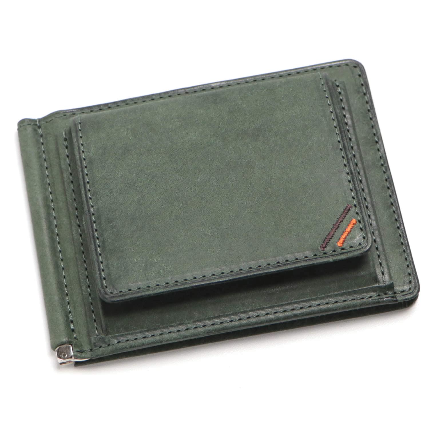 

Leather craftsman Margot (Margaux) money clip with coin purse, genuine leather bill clip, men s Italian leather, coin purse and bill clip, MG005 DGR