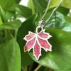 Hot Selling Copper Christian Opal Inlaid Maple Leaf Plant Pendant Silver Plated Autumn-Inspired Dainty Sweater Chain Necklace