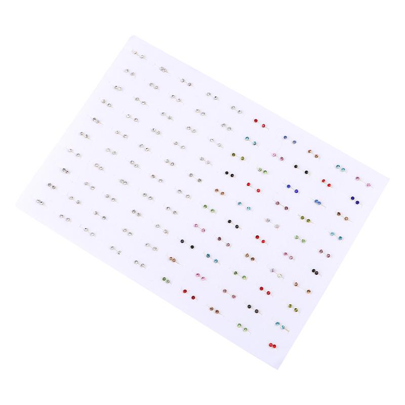 100Pairs Acrylic Crystal Heart Star Moon Small Stud Earrings Set For Women Girl Animal Flower Plastic Earring Trend Jewelry