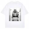 Funny Capybara Bathroom Graphic Tshirt Unisex Unisex Casual Short Sleeve Streetwear Fashion Spring Summer