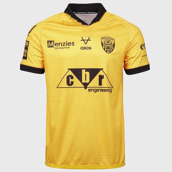 Castleford Tigers "CBR Engineering" Rugby Jersey Men's Y2K T-shirt Oversize Suitable for Daily Wear and Training Wear