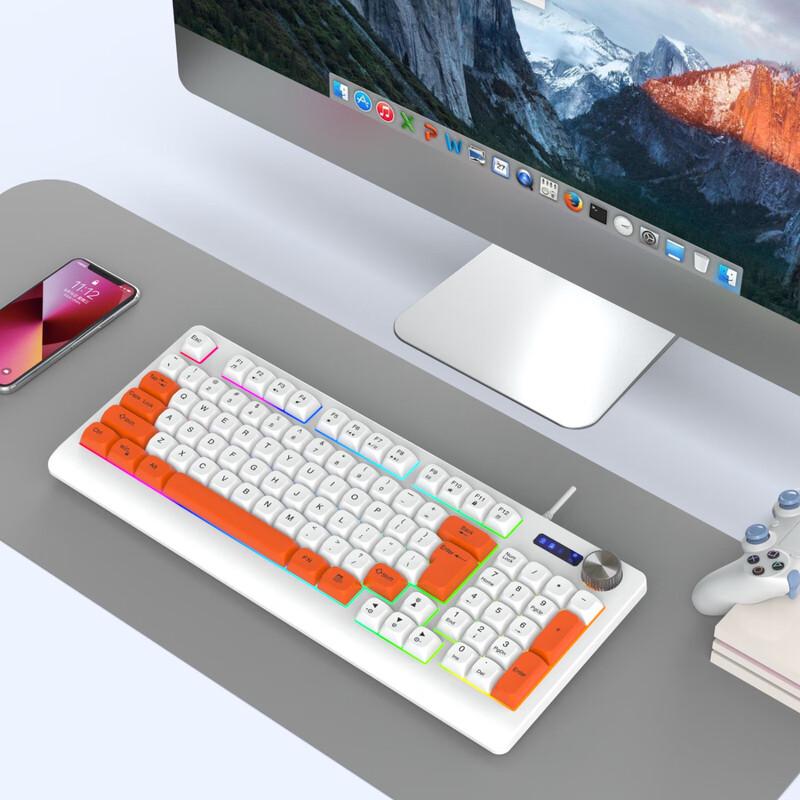Y-FRUITFUL K93 Color-blocked RGB Wired Gaming Keyboard
