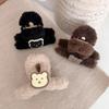 Autumn and winter cute bear plush grab clip simple cartoon fluffy hairpin back head disc hair shark clip hair accessories