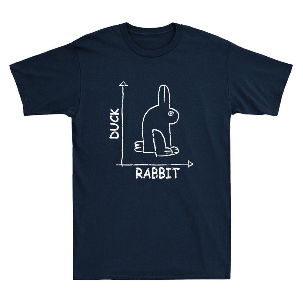 Science Nerd Duck Rabbit Physics Math Geek Funny Meme Quote Retro Men T-shirt L