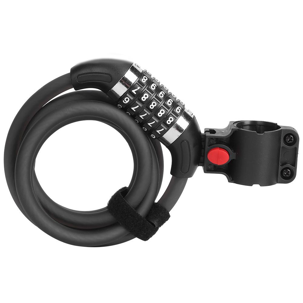 wheelup Bike Lock Antitheft Five Digit Combination Lock Wirerope Cycling Accessories for Mountain Bicycle E Bike(1.8m )