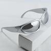 Y2K Style Irregular Frame Surround Silvery Glasses Perfect for Concerts Parties And Gifts.