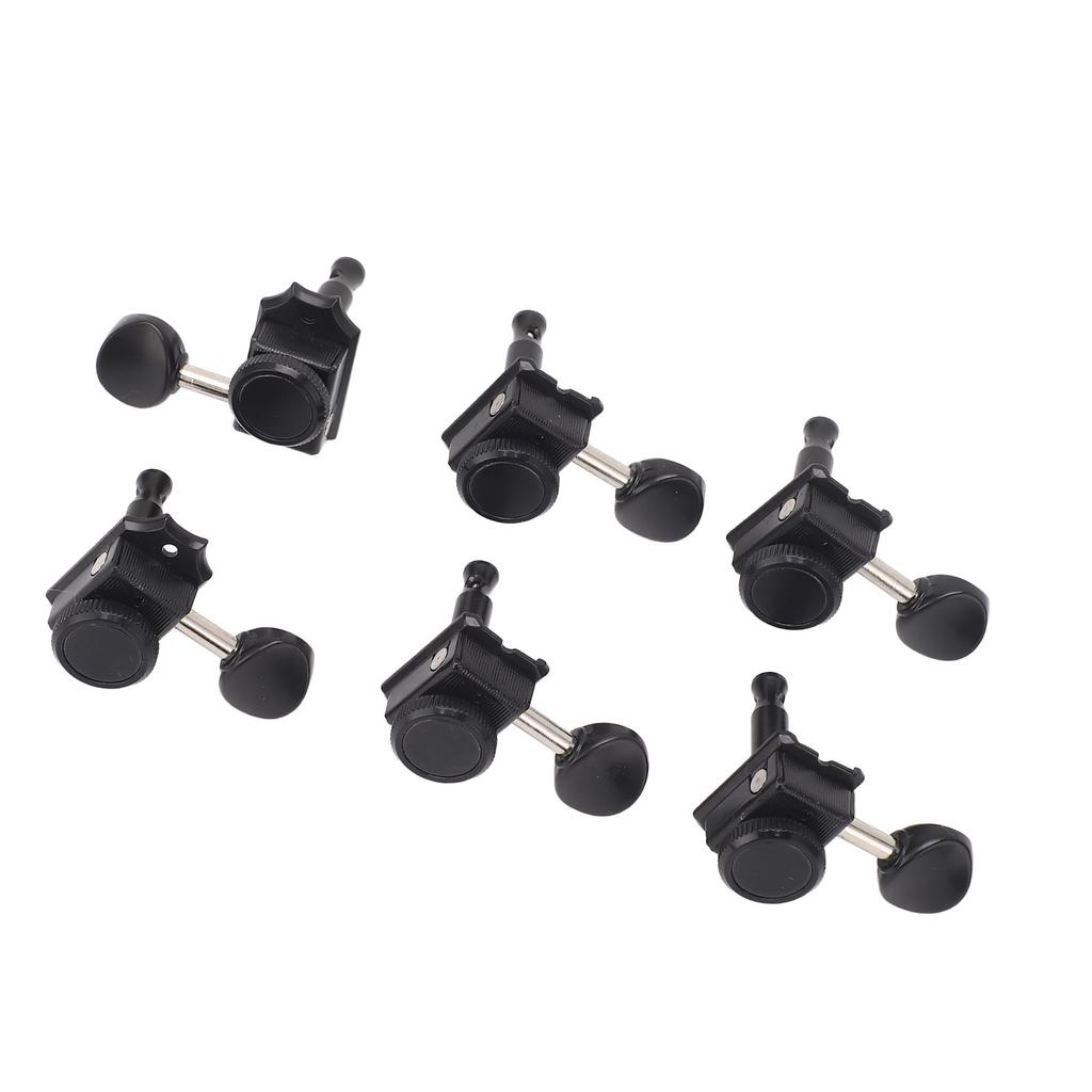 6PCS Set Locking Tuning Key Peg Black Color Zinc Alloy Right Hand Guitar Lock String Tuner