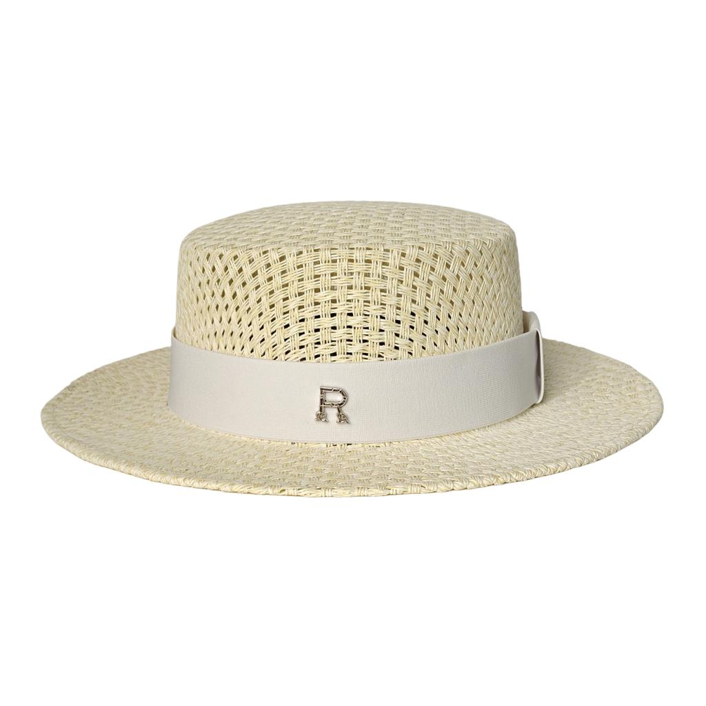 R High Quality Beach Sun Straw Hats For Women Uv Sun Protection Wide Brim Summer Straw Hat Hollow Design Boater Chapeau Femme