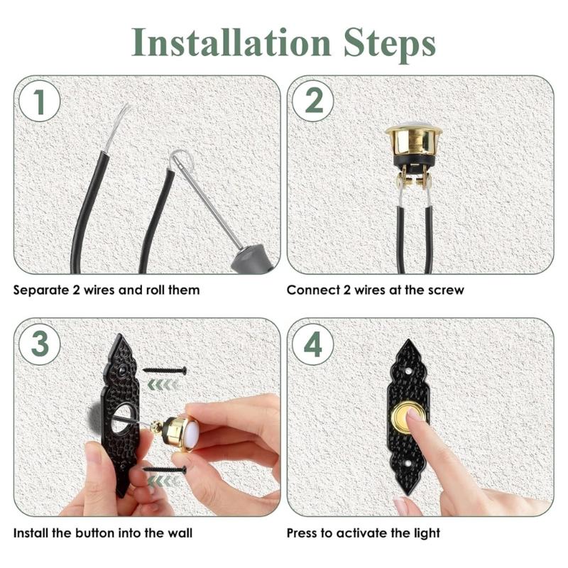Kabel Türknopf Leuchtend Nachtsicht Universelles System Passend Messing Stabile Zinklegierungen Konstruktion