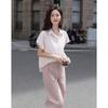 Demana Women's College Style Striped Jacquard Pleated Shirt