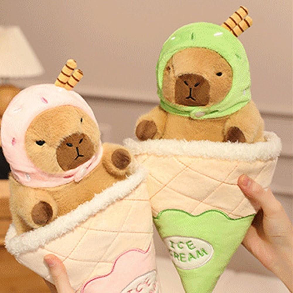 Ice Cream Cone Capybara Plush Toy Detachable Capybara Stuffed Doll Room Decoration