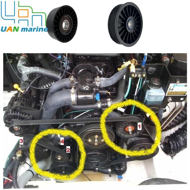 For Mercruiser V6 V8 Serpentine belt Idler PULLEY set 4.3 5.0 5.7 6.2 L MPI pulleys 864625T 8M6500024 865598