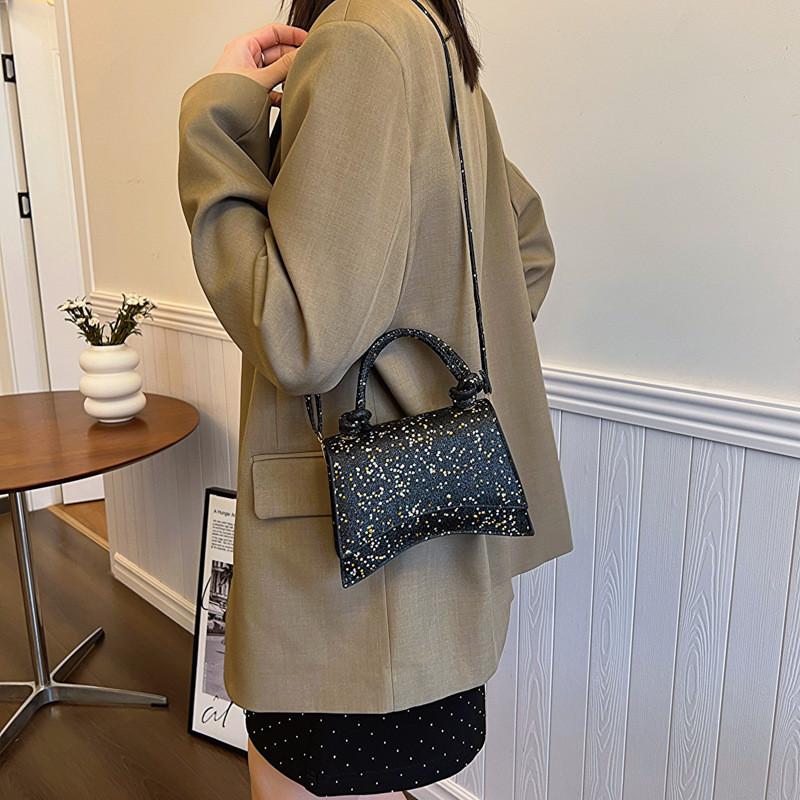 Elegant Black White Pink And Silver Sequin Handbag For Women Casual Daily Use