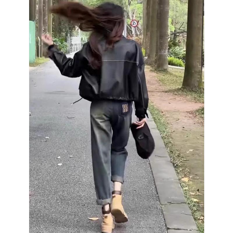 

Женские джинсы-морковки большого размера с флисовой подкладкой и высокой талией - Стройнящие, укороченные, зимние брюки гаремы 2XL