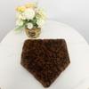 Soft Plush Triangle Scarf Leopard Print Winter Neck Warmer Office Faux Fur Scarf  Outdoor