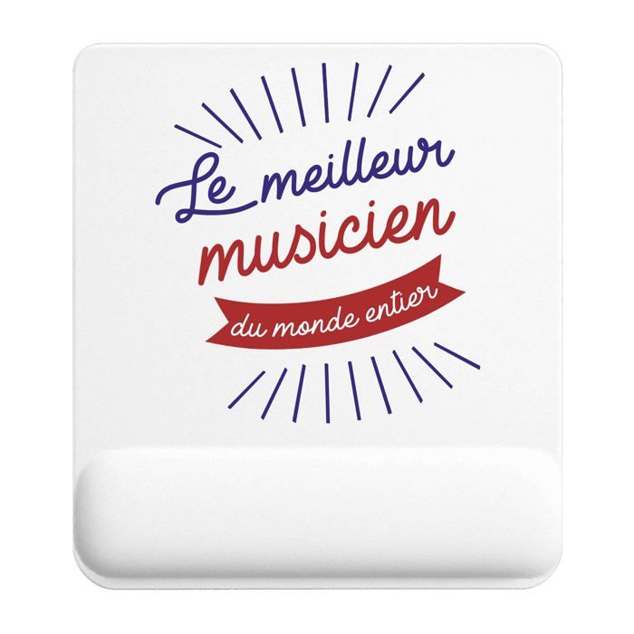 Tapis de souris - PLANETEE - Musicien Meilleur Monde - 22x18 cm - Surface lisse antidérapante - Impression sublimation HD