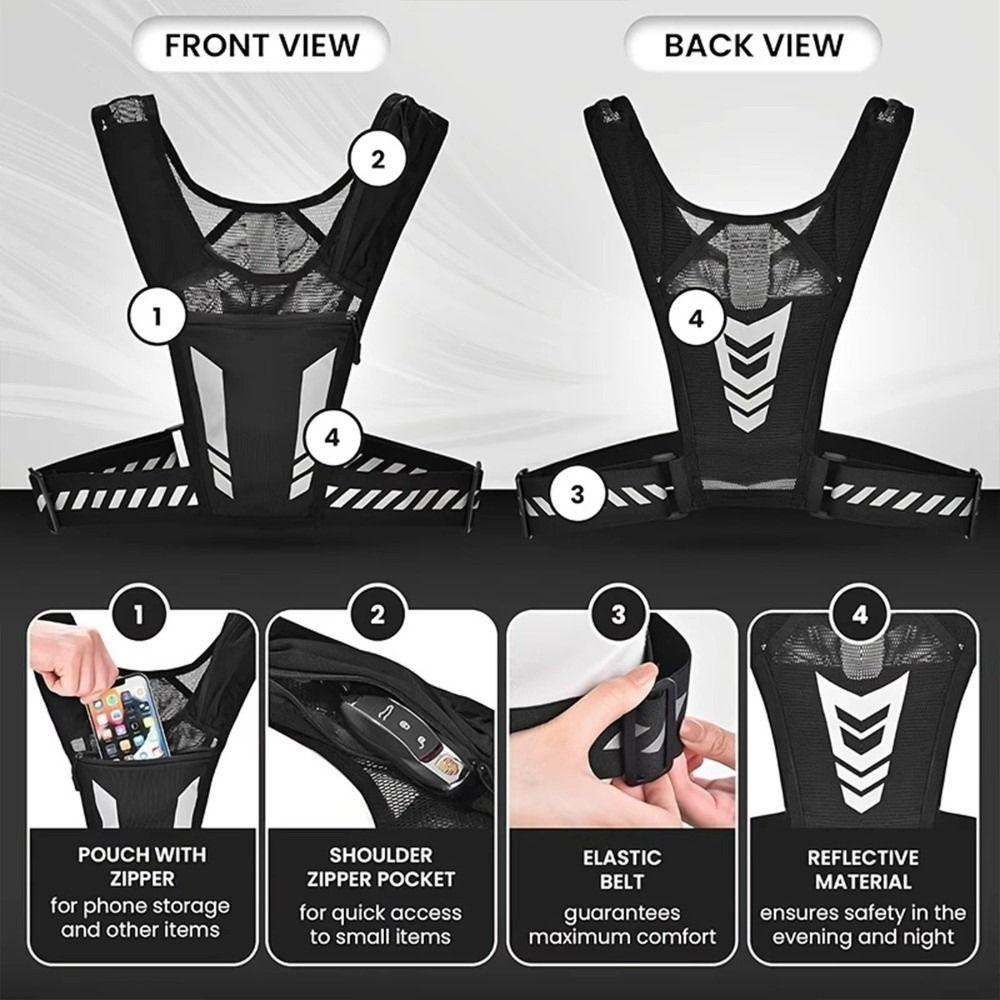 Ultra Light Running Vest Breathable Zip Reflective Vest New Hydration Pack  Outdoor