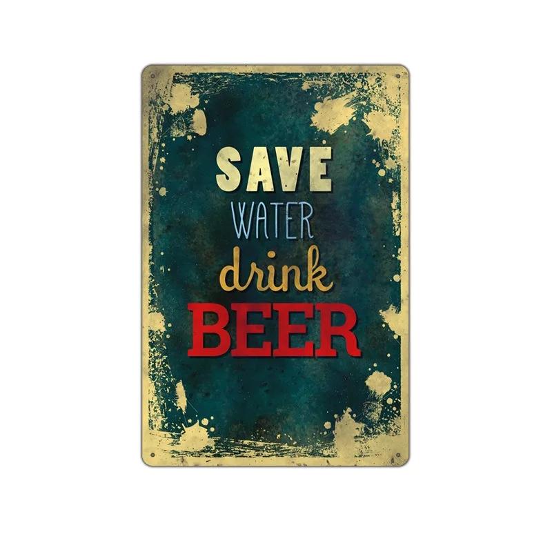 Metal Tin Sign Poster Beer Tin Sign Metal Plaque Poster for Bar Club Wall Decor Retro Home Bedroom Vintage Wall Plate Pendant
