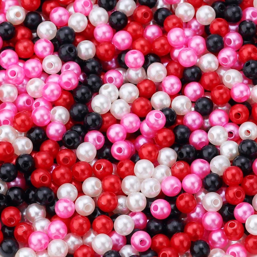 Abs Color Monochrome Straight Hole Imitation Pearl Beaded Bracelet Diy Bracelet Accessories