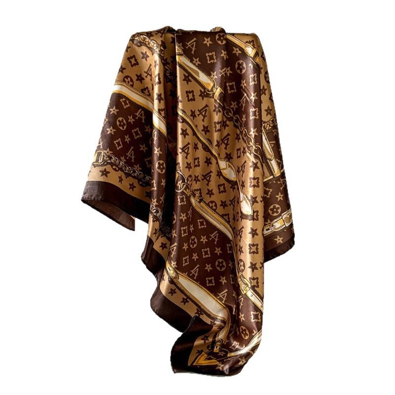 Shawl Scarf High-End Feel Women's Outerwear Summer Sun Protection Four-Leaf Clover Lijing New Thin Decorative Silk Scarf