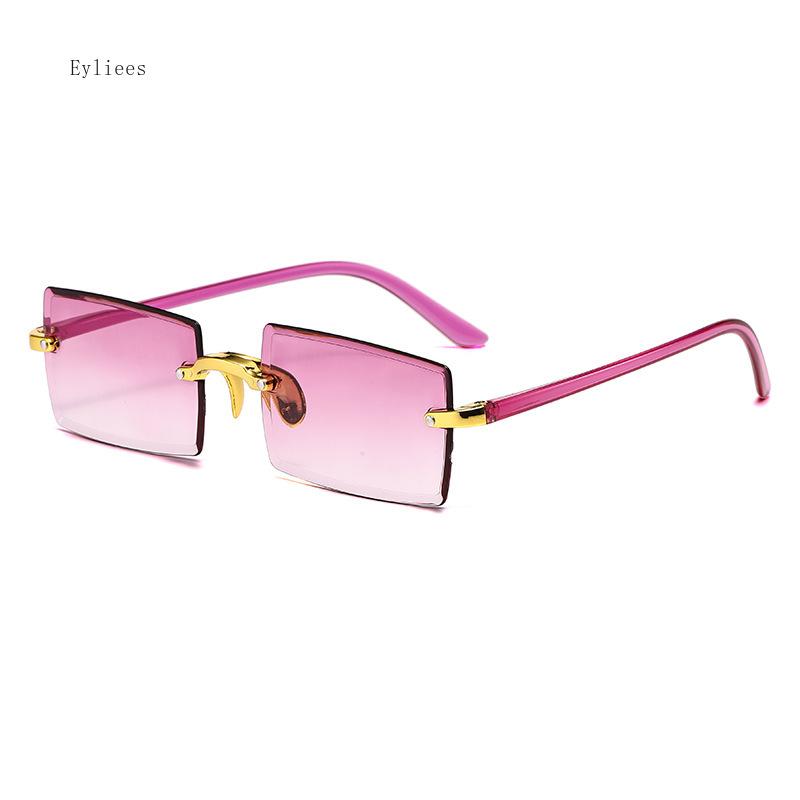 Fashion Square Frameless Sunglasses Ladies Gradient Colour Trend Cut Edge Sunglasses Classic Summer Outdoor Travel Accessories