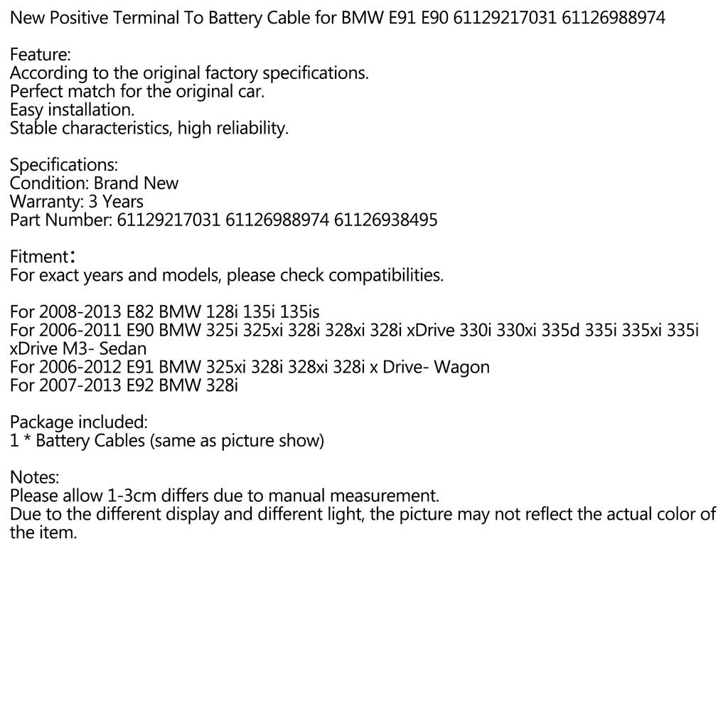 Neues Pluspol-zu-Batterie-Kabel für BMW E91 E90 61129217031 61126988974