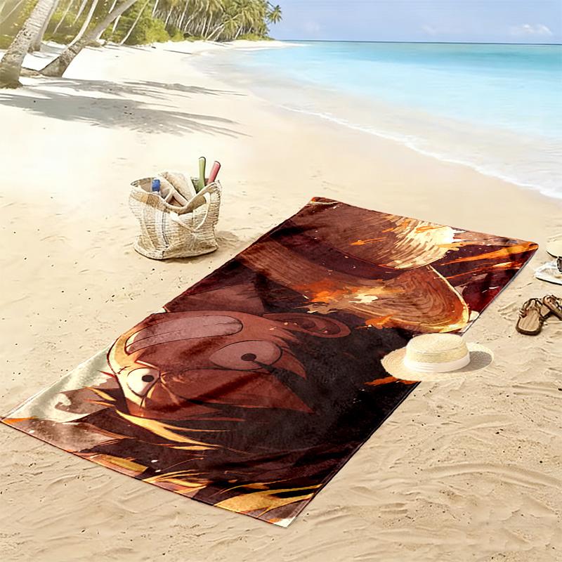 One Piece Anime Epic Illustration Print Beach Towel, Large Soft Quick Dry Towel for Beach Camping Swimming