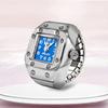 Fashion Mini Quartz Watch Clock Finger Rings for Men Women Elastic Strap Punk Gothic Couple Roman Ring Jewelry Gift