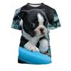 T-Shirt mit Tiermotiv, Hund, französische Bulldogge, Anime-Grafik, T-Shirt für Herren, Damen, Unisex, Erwachsene, 3D-Druck, 100 % Polyester, lässig, täglich
