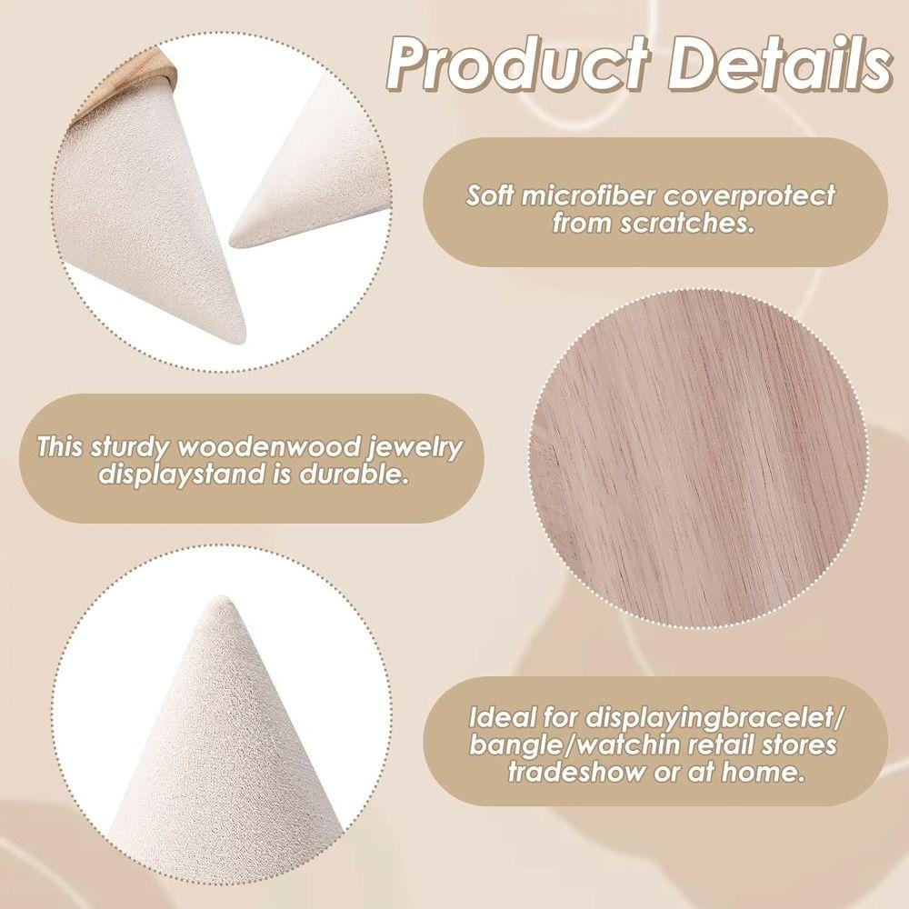 Wooden Cone Necklace Storage Rack Countertop Display Cone Bracelet Stand  Home Jewelry Organization