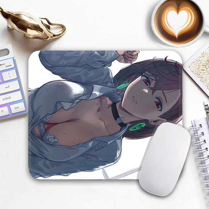 

Sexy Anime Standard Mouse Pad Edge Stitched Small Mizuhara Chizuru R_Rent A Girlfriend Anime Mousepad Non-Slip Office Mousemats 26x21cm