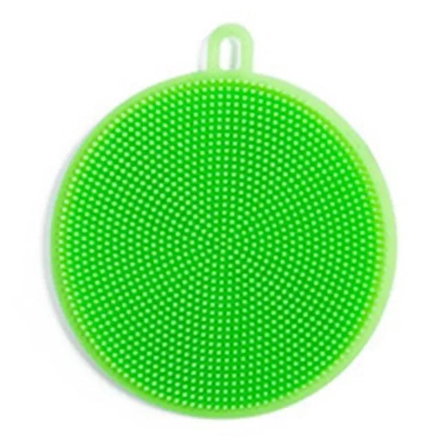 Kitchen Portable Dish Washing Scrubber Silicone Bowl Cleaning Brush Cloth Scouring Pad Pot Kitchen Cleaning Dish Sponge Tools