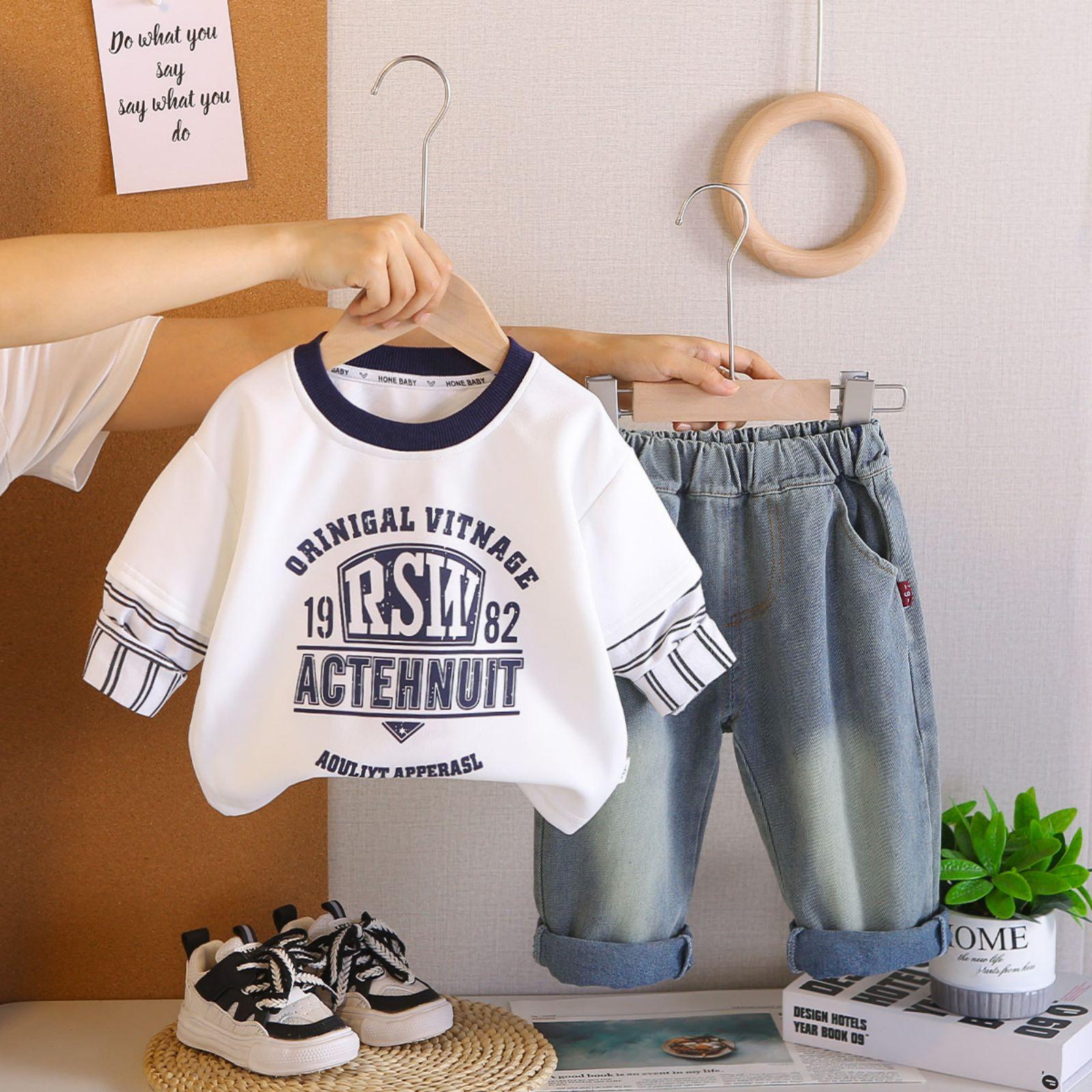 

Детский повседневный комплект с длинным рукавом, удобные наряды для повседневной носки 100 белый