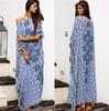 European & American Style Rayon Beach Dress - Plus Size Long Sunscreen Robe with Placement Print