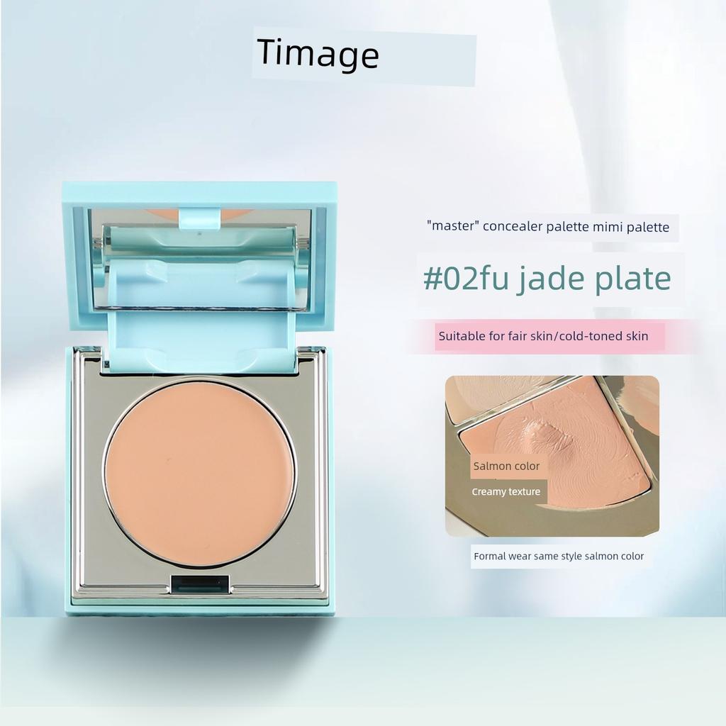 Caitang Three-Color Concealer Palette in Salmon Color to Cover Spots, Acne Marks, Dark Circles, and Brighten Tear Troughs and Nasolabial Folds
