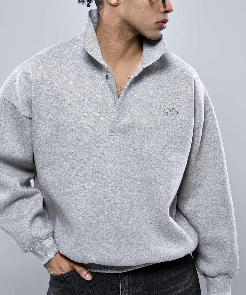 Pijikeolgameoncheu P2587 Collared Oversized Sweatshirt [3 Colors]