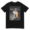 Australian Shepherd Drinking Iced Coffee Funny Dog Humor Art T-Shirt