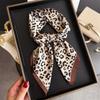 Elegant Leopard Print Silk Scarf: Versatile High-End Shawl, Sun Protection Neck Tie, and Headscarf for Women