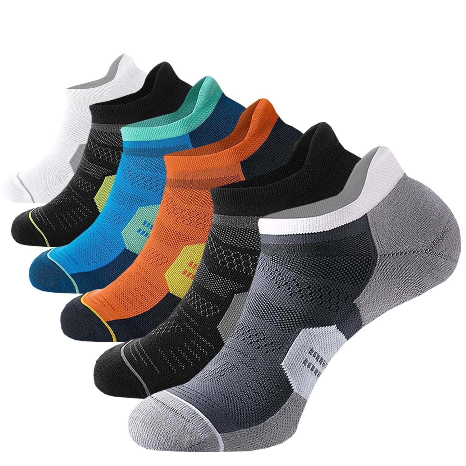 

Yomezuu Летние спортивные носки до щиколотки для улицы Размеры Набор из 6 Бесплатный набор мужских носков, Носки, Дышащие, Защита от запаха, Антибактериальные, Влагоотводящие, Хлопок,