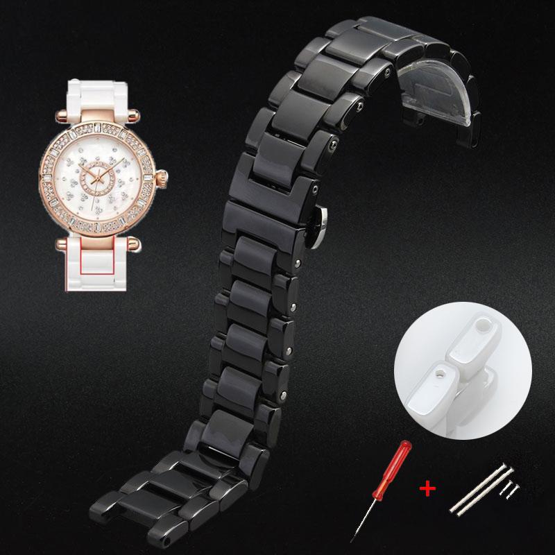 

Керамический ремешок для часов Notch 16-10 мм 20-11 мм 20-12 мм, ремешок для часов GC, женские и мужские наручные часы, ремешок с винтом, пряжка-бабочка 20-12mm