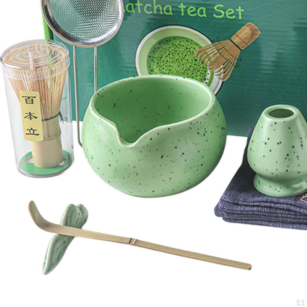 7 Piece Matcha Kit Featuring Bowl And Towel for Tea Room Experience