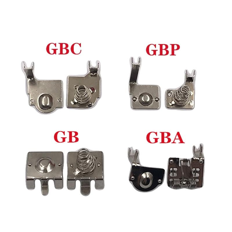 2Pieces Battery Contact Spring Battery Terminals Spring for Game Boy GB for GBA GBC GBP System Game Console Replacement