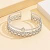 Elegant European Retro Eight-Pointed Star Stainless Steel Lace Bangle